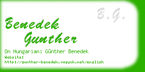 benedek gunther business card