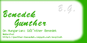 benedek gunther business card